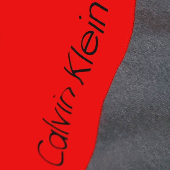 Men's CK Performance Shirt Size Large Orange-Red & Grey Short Sleeves - Picture 7 of 8